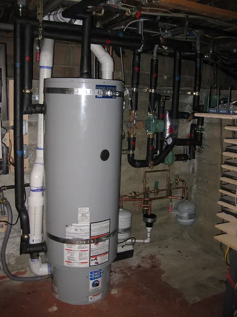 large sized grey water heater tank