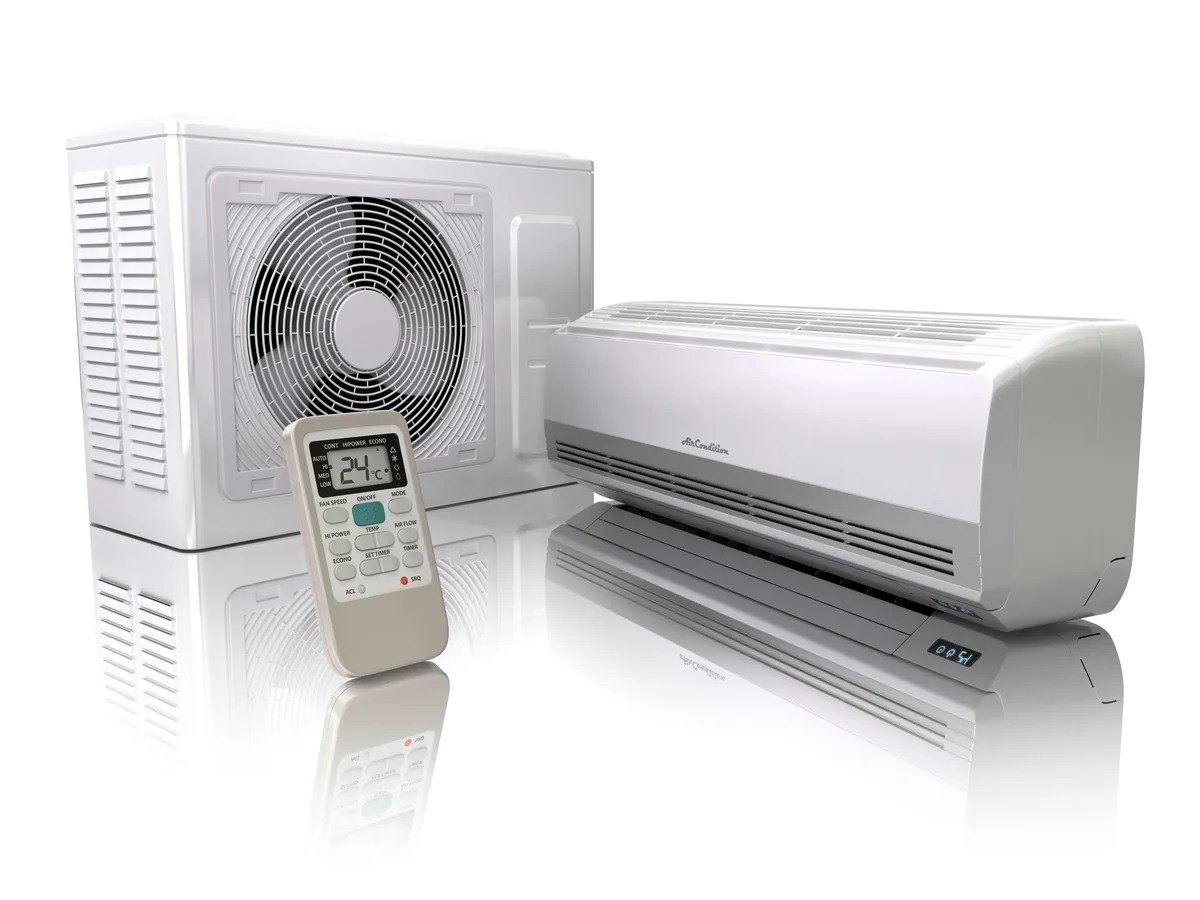 Air conditioner on white surface
