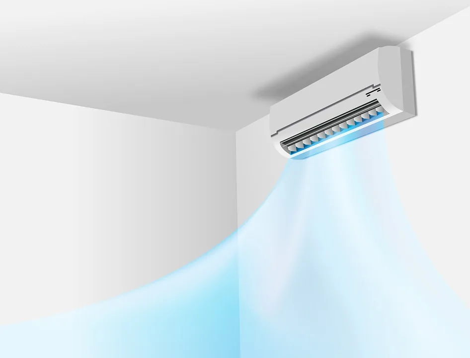 air coming outside the air conditioning unit illustration